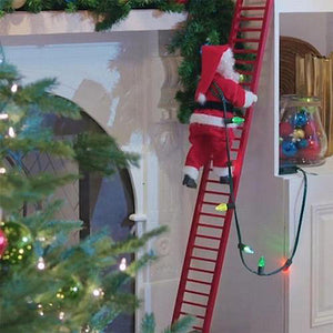 Escalera de felpa eléctrica Papá Noel que sube