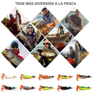 Señuelo de pesca de superficie de pato 3D