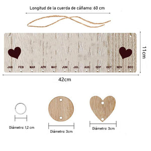 Placa de calendario de cumpleaños de madera personalizada