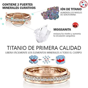 Anillo giratorio de moissanita termogénica