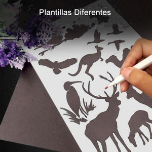 Plantillas Artísticas Prácticas (12 Hojas / Juego)