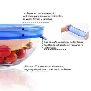 Tapa de Frescura de Silicona Elástica Alternativa Ecológica y Reutilizable