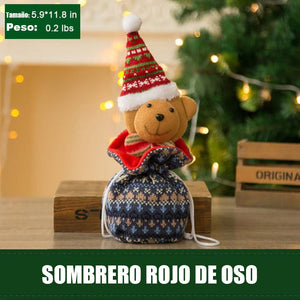 Bolsas de regalo para muñecas tejidas en Navidad