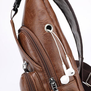 Bolso de hombro de hombre con Puerto USB