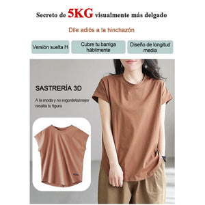 Camiseta suelta casual de manga corta para mujer