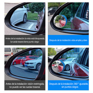 Espejos redondos pequeños con rotación de 360 ° para automóvil (2 piezas)