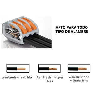 Bloque de Terminales de Conector de Cable Universal para Cableado Rápido (10 Piezas)