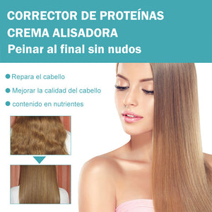 Crema correctora de proteínas para cabellos alisados