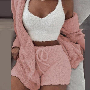 Conjunto de pijama de forro polar para mujer