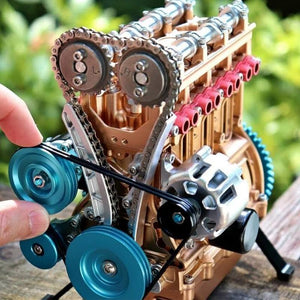 Modelo de motor de coche de metal completo de 8 cilindros