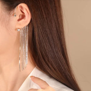 Aretes con borlas de diamantes (con paquete de regalo)