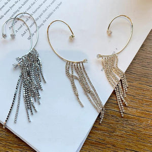 Aretes con borlas de diamantes (con paquete de regalo)