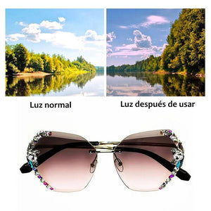 Gafas de Sol de Cristal sin Montura de Moda Vintage 2020