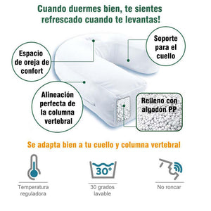 Reposacabezas en Forma de U, Cojín Cama Lateral, Cojín Antirronquidos