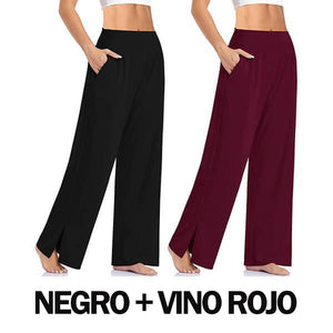 Pantalones deportivos de yoga de pierna ancha con bolsillos