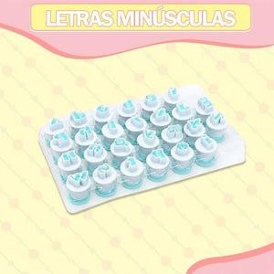 Juego de émbolos de alfabeto de pastel de fondant