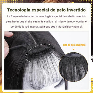 Bloque de Pelo de Peluca sin Costura Invisible Transpirable Natural