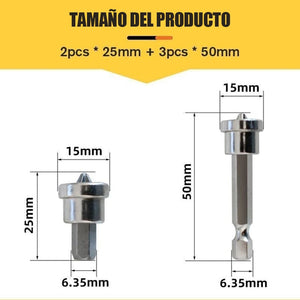 Puntas de destornillador de posicionamiento magnético (5 piezas)