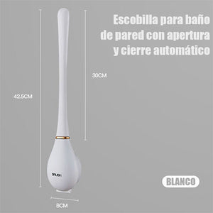 Escobilla para baño de pared con apertura y cierre automático