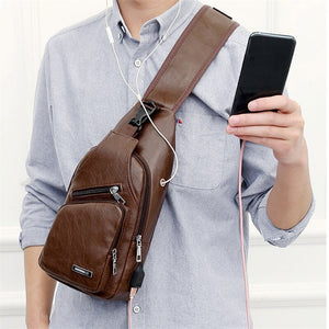 Bolso de hombro de hombre con Puerto USB