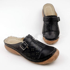 Zapatos vintage de punta redonda con fondo plano